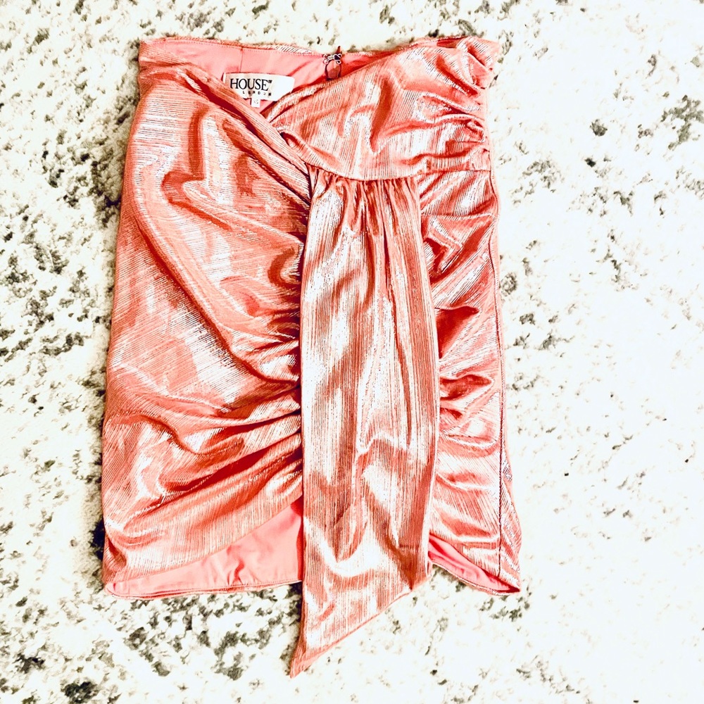 House of CB ‘Roxanne’ Pink Metallic Skirt XS - Picture 10 of 13